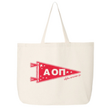 Collegiate Pennant Style Sorority Canvas Tote Bag