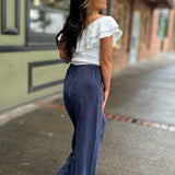 Picnics Ruffle Detail Blouse in White