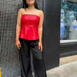 Red Lucia Pu Off Top