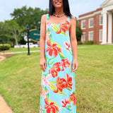 Sunset Garden Smocked Midi Dress