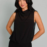 Sultry Layers Cowl Neck Bodysuit