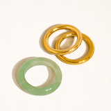 Aurelia Green Aventurine Mixed Stack Ring Set