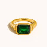 Green Laverne Cz Cocktail Ring
