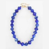 Blue Acrylic Stone Chunky Beaded 16"-18" Necklace