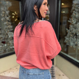 See Me Pullover - Coral Rimson Combo