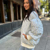 Wallpaper Floral Print Quilted Oversized Jacket