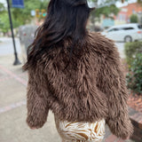 Deep Woods Cropped Vegan Fur Jacket