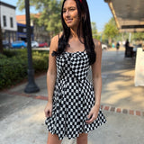 Midnight Weave Bow Mini Dress