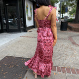 Salmon Red Leslie Ruffle Dress