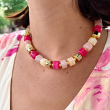 Blush Sunset Beaded Necklace