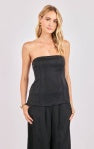 Black Romy Satin Tube Top
