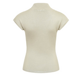 Norah Pleated Short Sleeve Knit Top - Sand Stone
