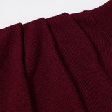 Norah Pleated Short Sleeve Knit Top - Wine