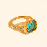 Avielle Gemstone Statement Ring - Blue