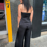 Black Romy Satin Tube Top