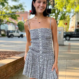 Zina Button-Front Spaghetti Strap Dress