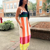 Striped Maxi Casual Dress