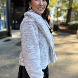 Pretty Fab Oversized Collar Faux Fur Coat