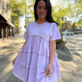 Lila Ruffle Tee Dress