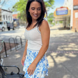 White Blue Elsa Ruffled Skirt