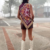 Asymmetrical Fringe Cross Top