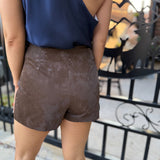 New Chapter Vegan Leather Side Zip Shorts