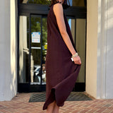 Selene Dark Brown Halter Dress