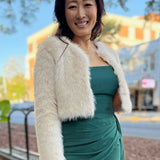 Cream Faux Fur Cropped Jacket