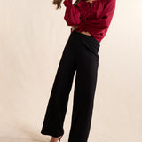 Black Astrid Super Stretch Pull On Straight Pants