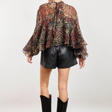 Black Multi Radiant Nights Blouse