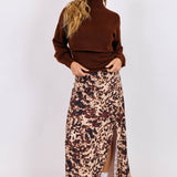 Brown Multi Wild Mustang Maxi Skirt