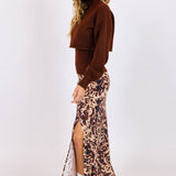 Brown Multi Wild Mustang Maxi Skirt