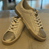 Zina Sneakers - Bone/Gold Woven