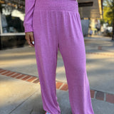 Dawn Smocked Pant - Sweet Plum