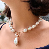 Amara Ivory Pearl Toggle Necklace