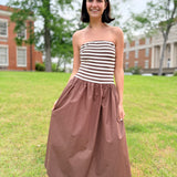 Mocha Coast Strapless Midi Dress