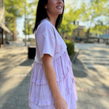 Lila Ruffle Tee Dress
