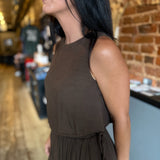 Marie Side Tie Top Brown