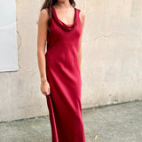 Mireya Satin Cowl Neck Dress