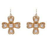 Regal Grace Pearl Filigree Earrings