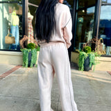 Pearl W/ Black Heavyweight Garment Dye Pant