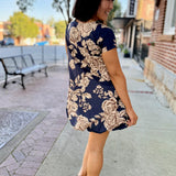 Midnight Blue Cream Charlie Floral Bubble Dress