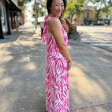Thunder Bolt Halter Maxi Dress