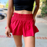 Get Your Flirt On Shorts - Candy Apple