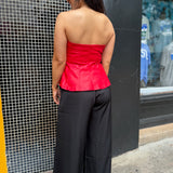 Red Lucia Pu Off Top