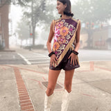 Asymmetrical Fringe Cross Top