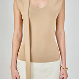 Khaki Neckband Knited Top