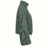 Sage Pleated Sleeve Cropped Knit Jacket