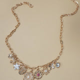 Charm Necklace-Flower Leaf Bee Butterfly