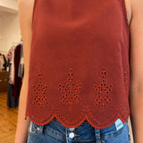 Tea Garden Scallop Hem Top